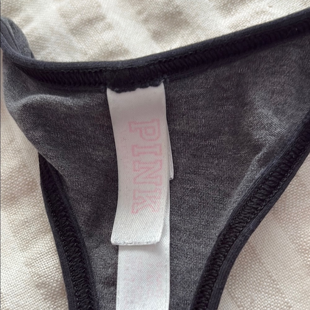 PINK Victoria's Secret Gray and Black Sports Bra Medium Support - Picture 3 of 3
